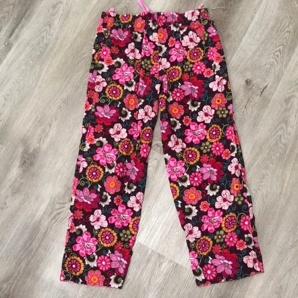 Vera Bradley Corduroy Floral Pants Wide Leg Crop - Picture 4 of 5